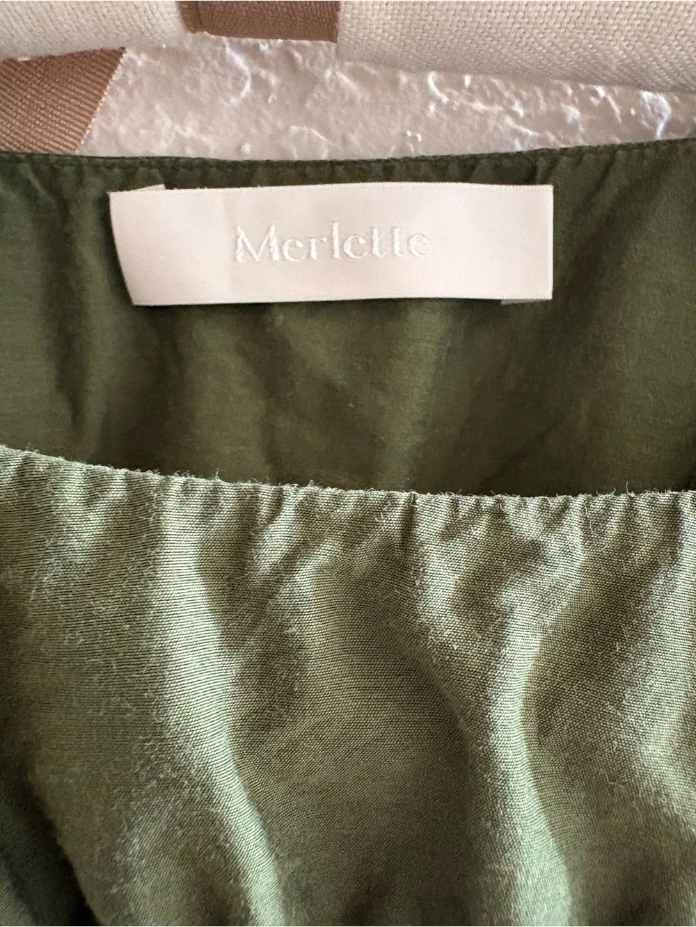 Merlette Olive Green Long-Sleeve Tiered Swing Dress - Picture 6 of 6